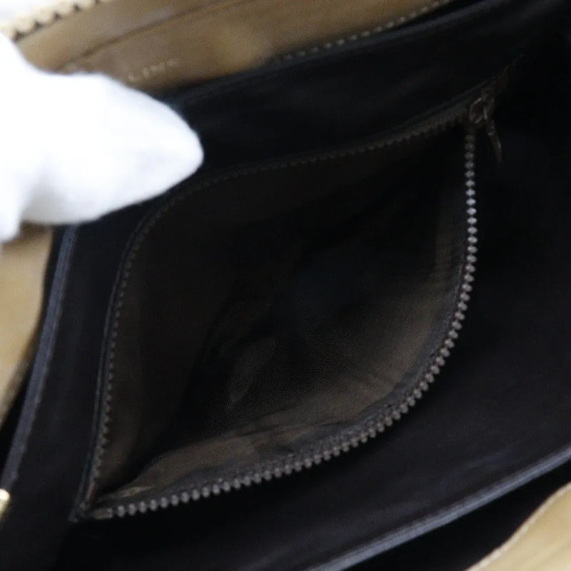 Celine Macadam Shoulder Pvc Leather Beige Bag