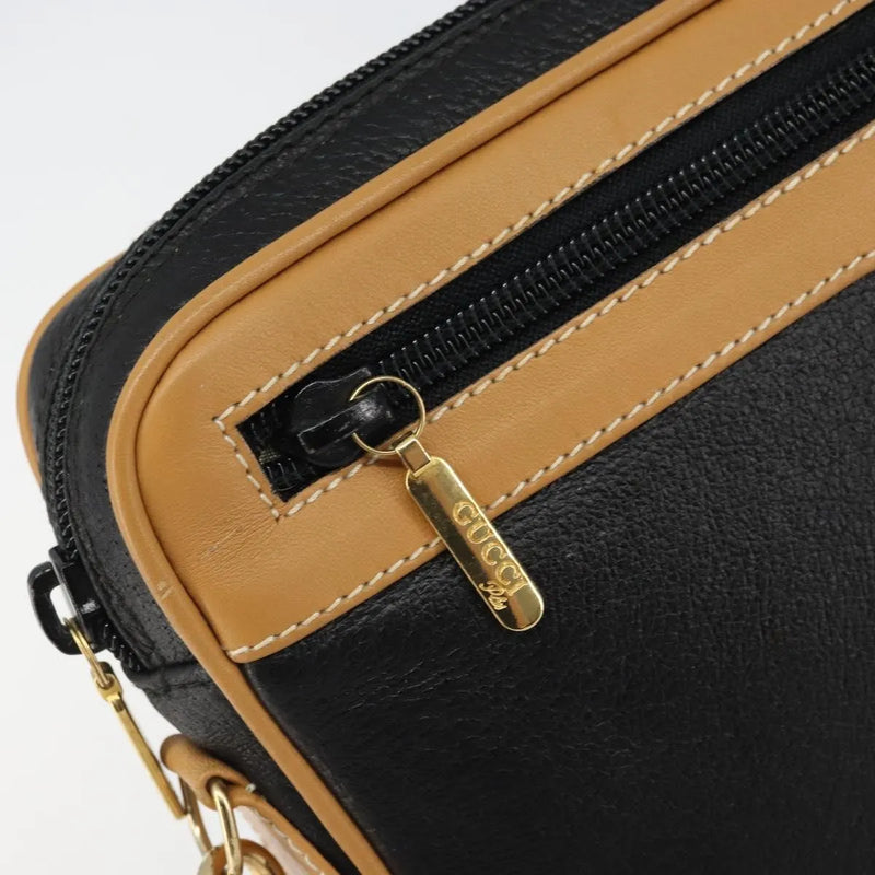 Gucci Vintage Clutch Leather Black Bag