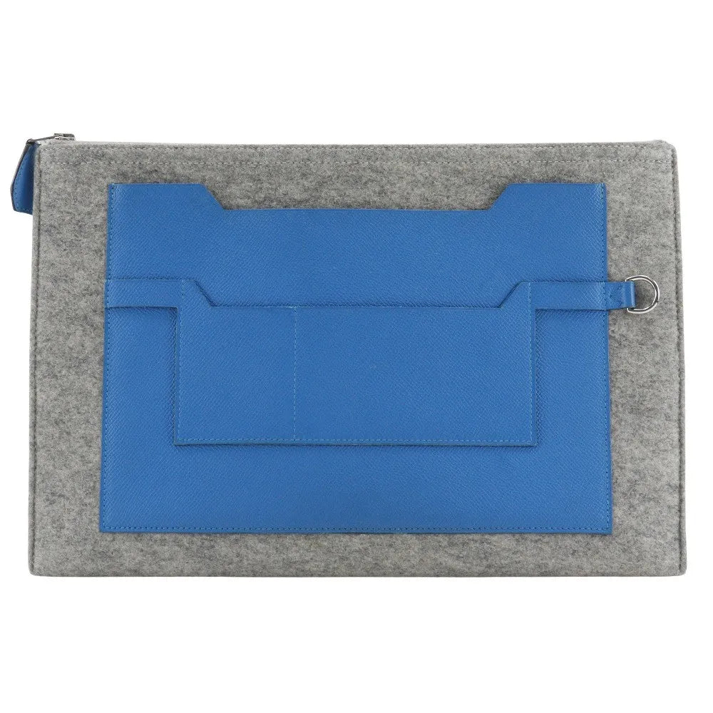 Hermes Toodoo Epsom And Wool Blue Bag