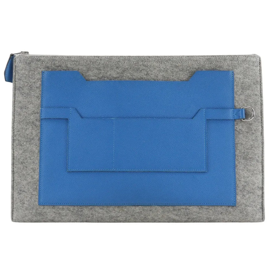 Hermes Toodoo Epsom And Wool Blue Bag