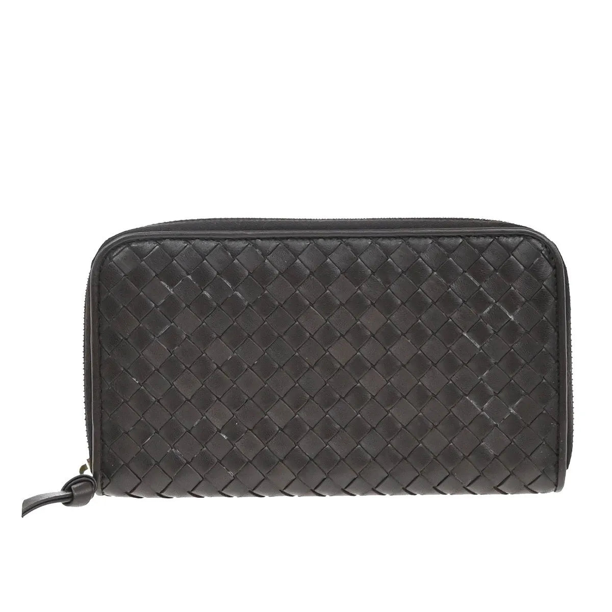 Bottega Veneta Intrecciato Long Zip Leather Brown Accessory