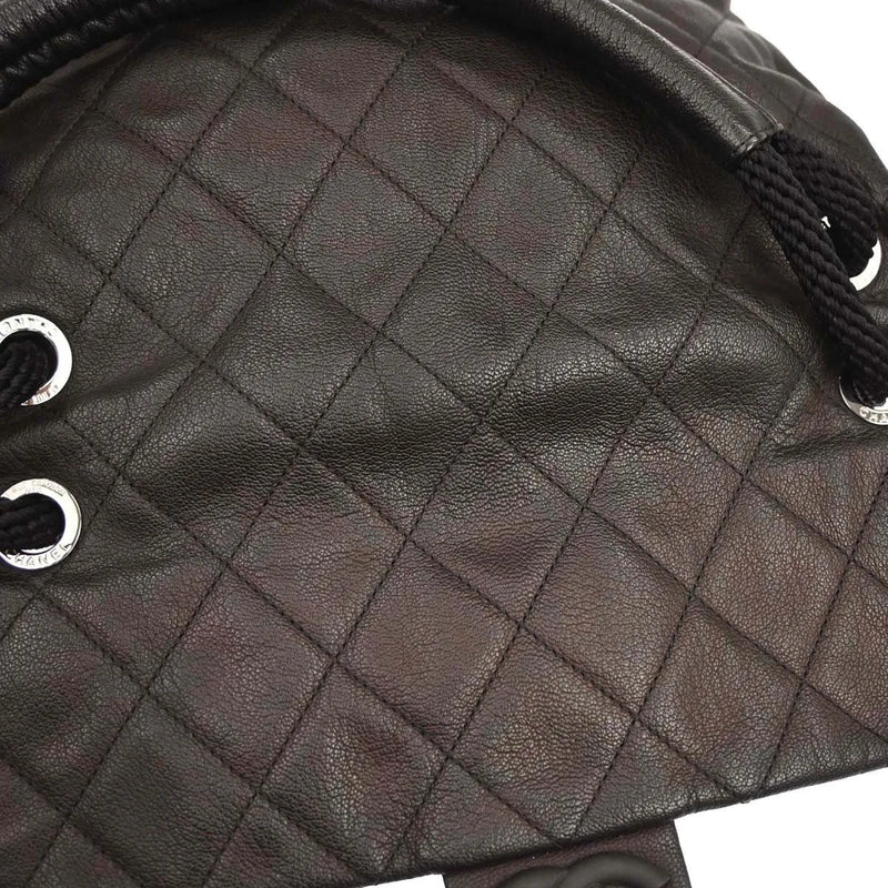 Chanel Coco Casual Flap Quilted Caviar Brown Leather Bag