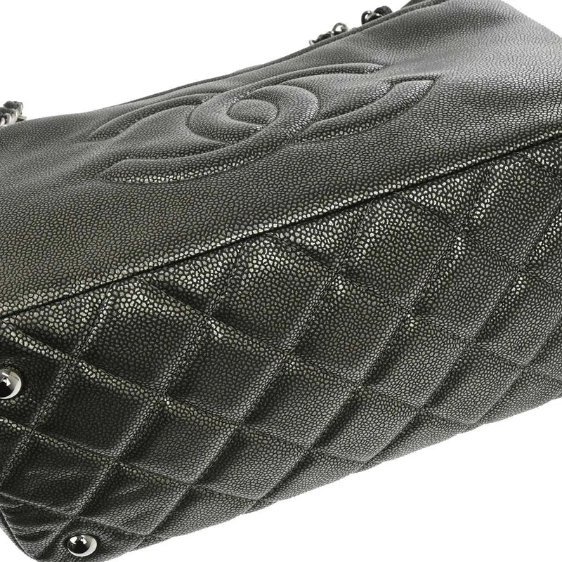 Chanel Timeless Cc Shopping Tote Quilted Caviar Metallic Leather Bag