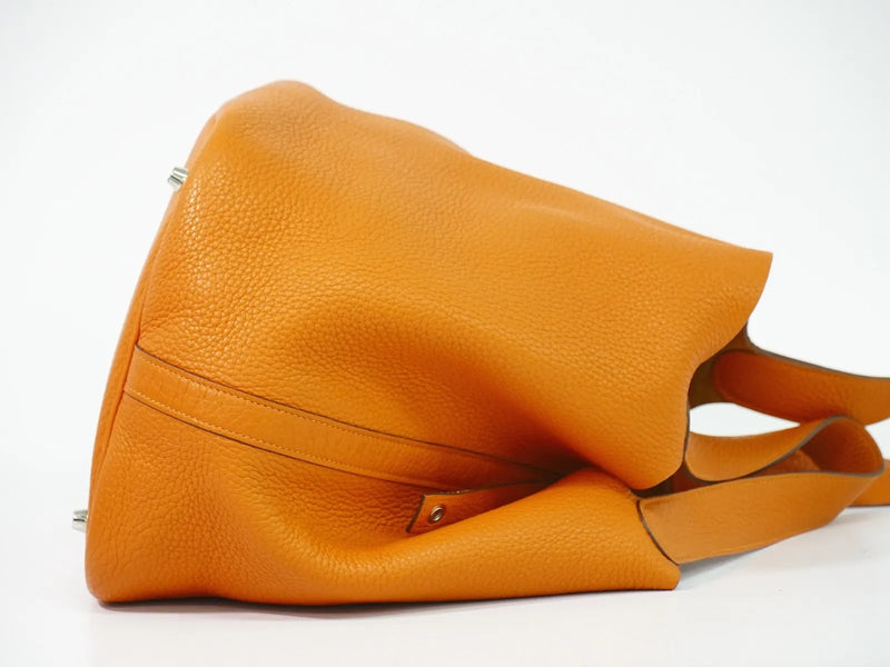 Hermes Picotin Lock Togo Orange Leather Bag