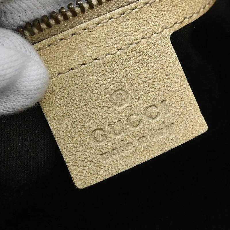 Gucci Miss Gg Tote Canvas With Leather Beige Bag