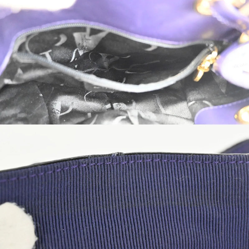 Salvatore Ferragamo Vara Chain Canvas Purple Bag