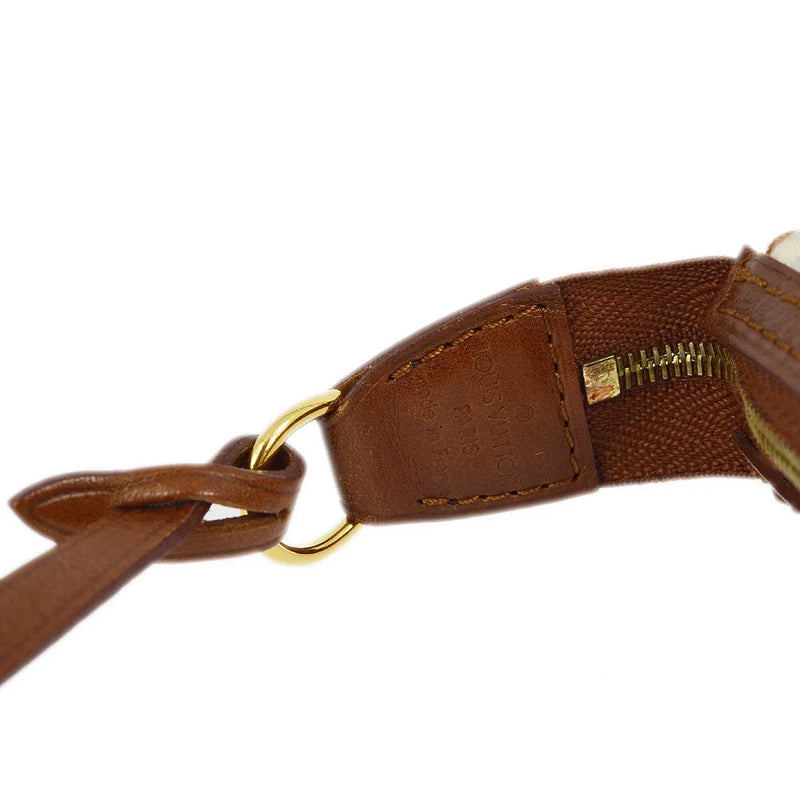 Louis Vuitton Charms Pochette Pvc Over Printed Silk Brown Leather Bag