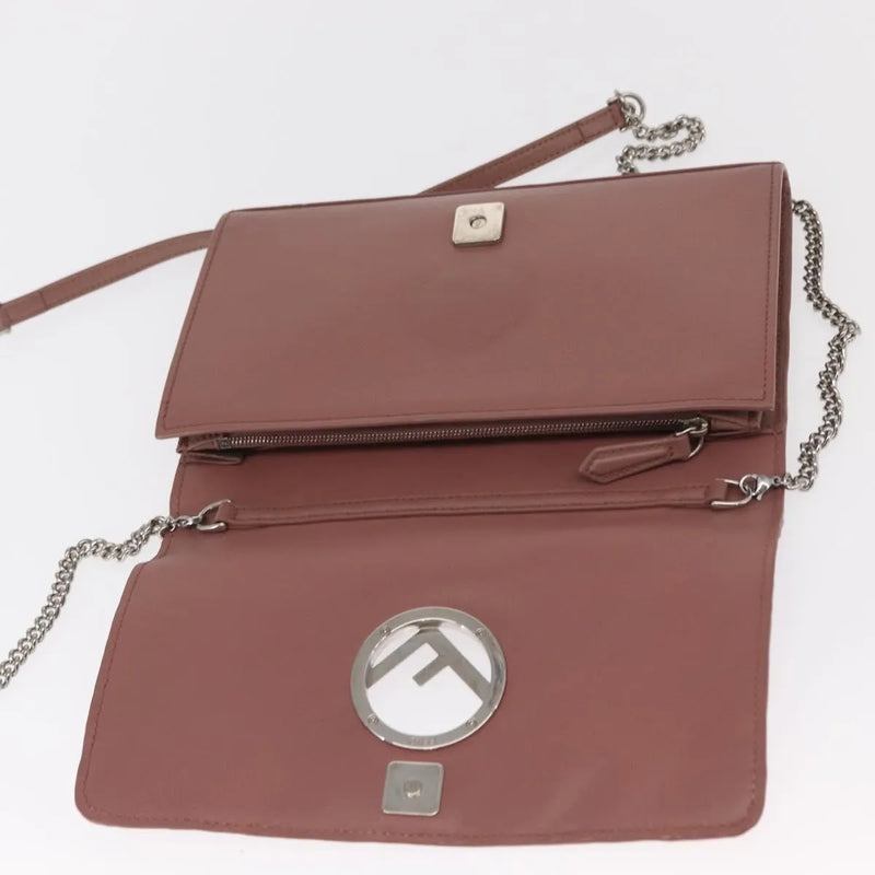Fendi F Is Wallet On Chain Leather Pink Bag