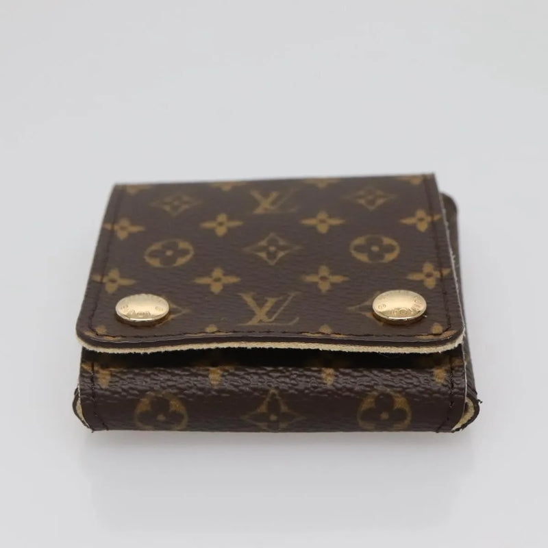 Louis Vuitton Case Jewelry Box Canvas Brown Accessory