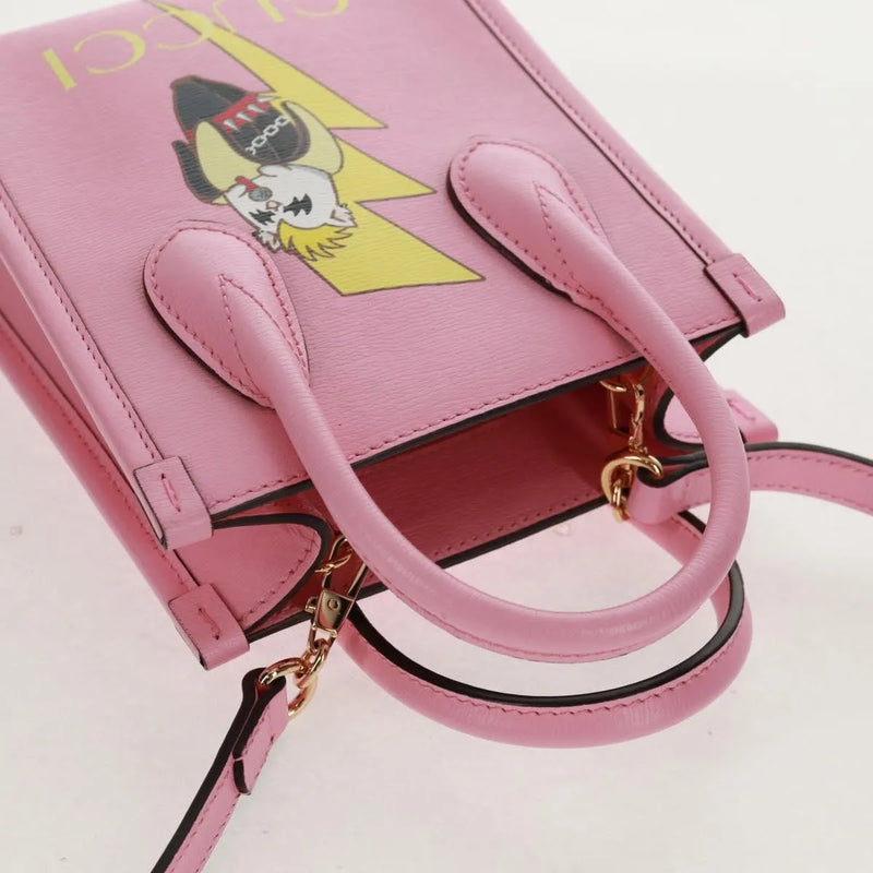 Gucci Vertical Tote Printed Leather Pink Bag