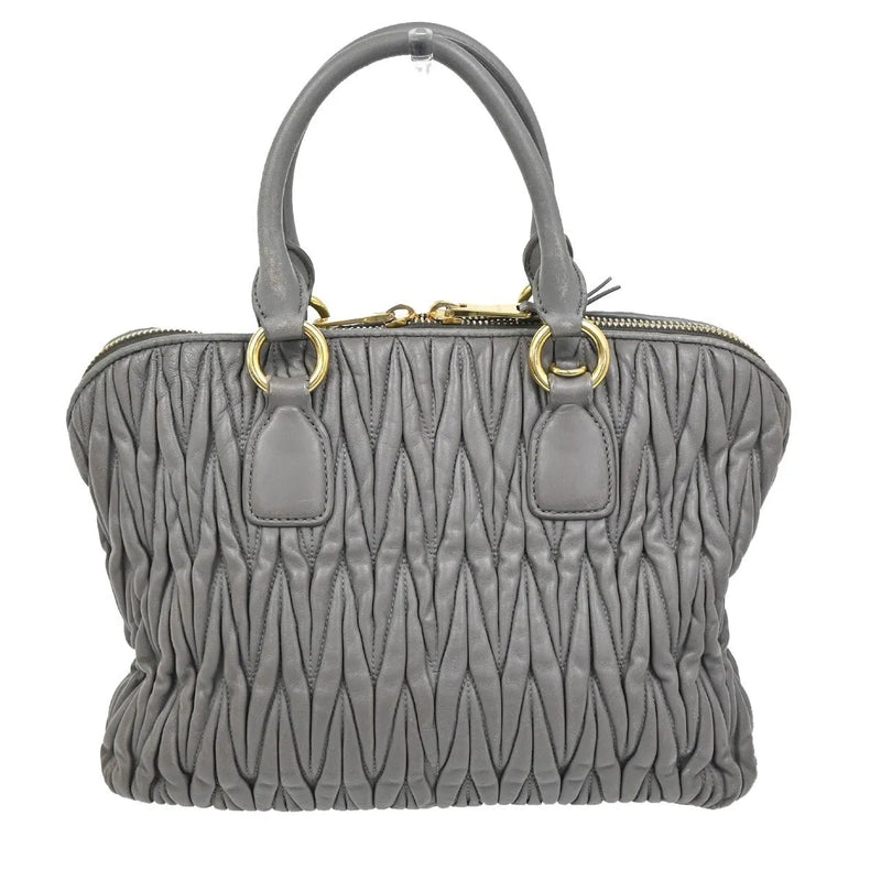 Miu Madras Bowler Matelasse Leather Purple Bag