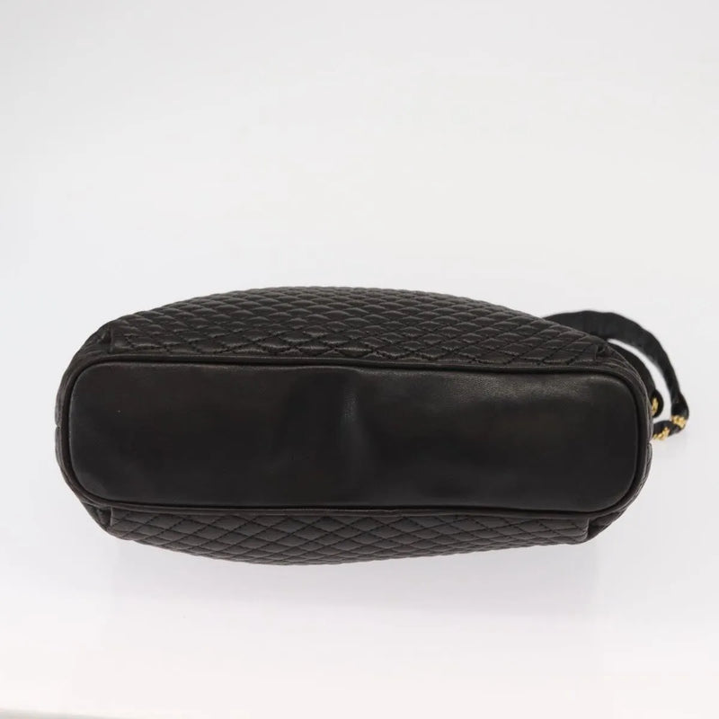 Bally Vintage Chain Quilted Leather Black Bag