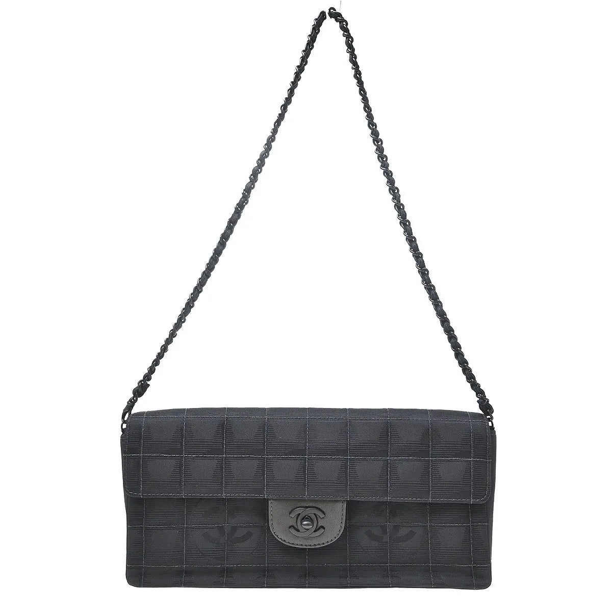 Chanel Travel Line Flap Quilted Nylon Black Bag