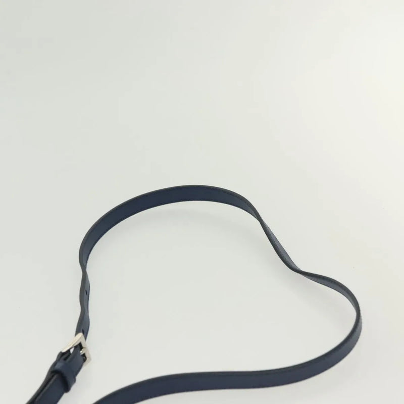 Prada Flat Messenger Tessuto With Leather Blue Nylon Bag