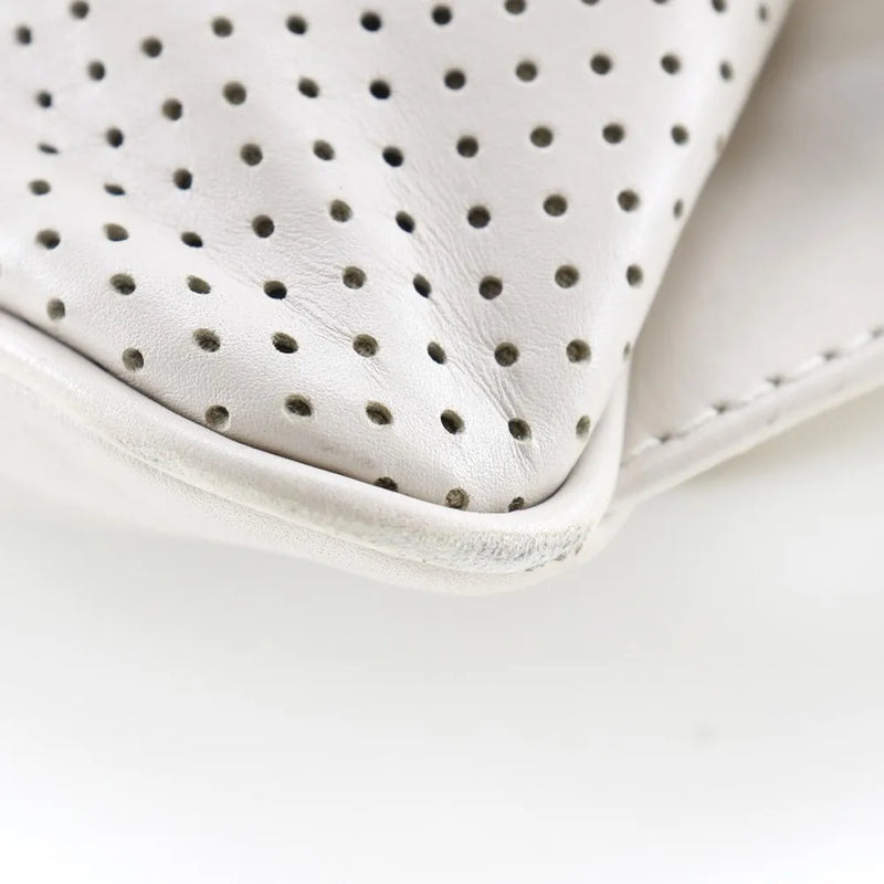 Bottega Veneta Drawstring Perforated Leather Beige Calfskin Bag