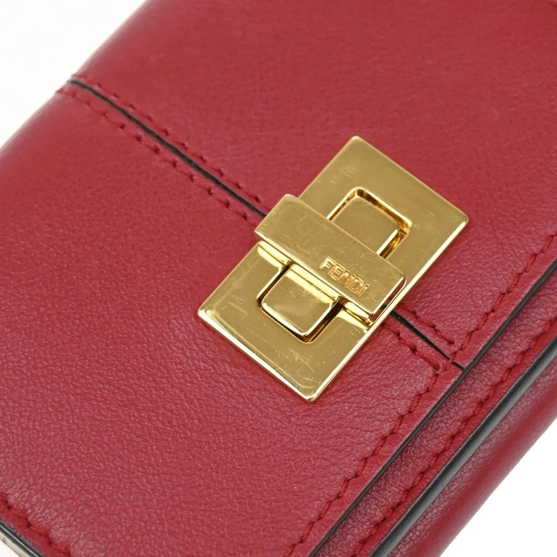 Fendi Peekaboo Leather Red Accessory