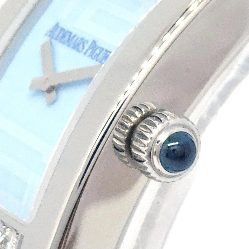 Audemars Piguet Promesse Quartz Yellow Gold And Leather With Diamond Bezel Watch