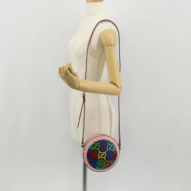 Gucci Round Psychedelic Print Gg Coated Canvas Multicolour Bag