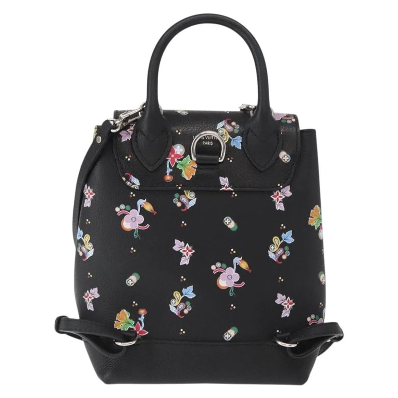 Louis Vuitton Lockme Floral Printed Leather Black Bag