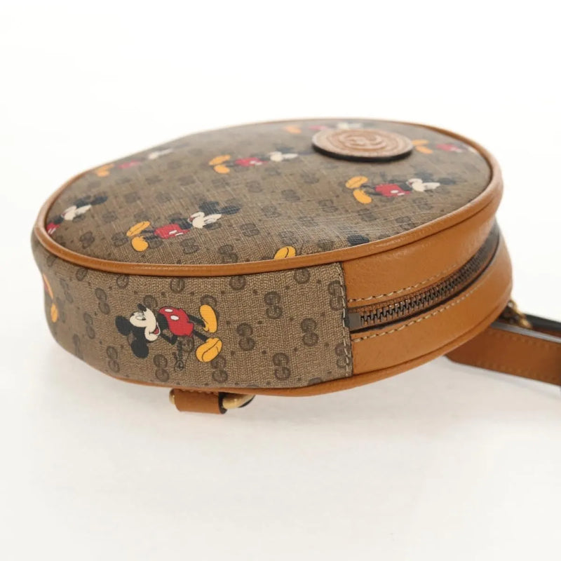 Gucci Disney Mickey Mouse Round Backpack (outlet) Printed Mini Gg Coated Canvas Beige Bag