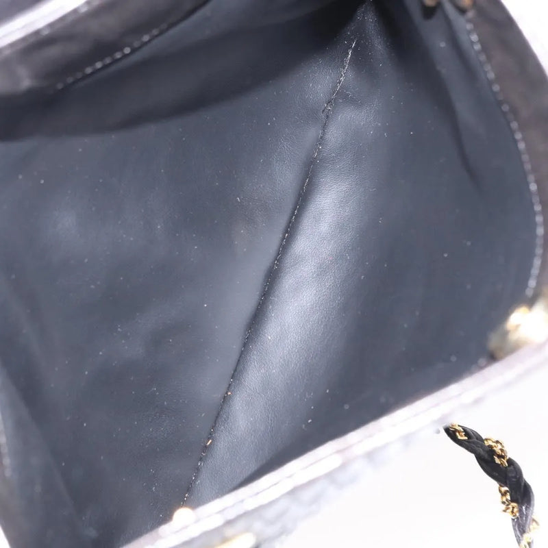 Bally Vintage Chain Quilted Leather Black Bag