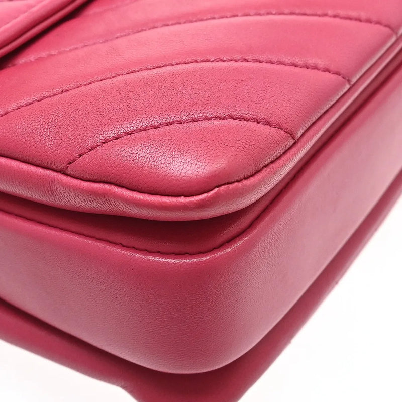 Chanel Trendy Cc Top Handle Chevron Lambskin Pink Leather Bag