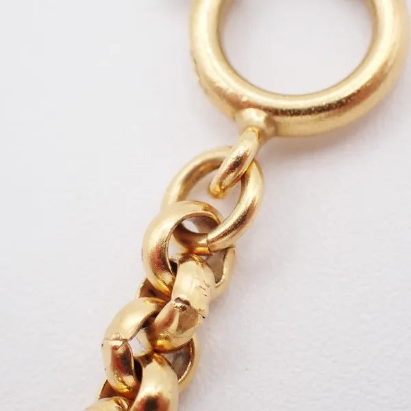 Chanel Vintage Cc Heart Pendant Long Metal Gold Gold_plated Jewelry