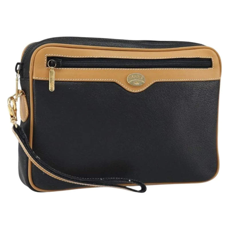 Gucci Vintage Clutch Leather Black Bag