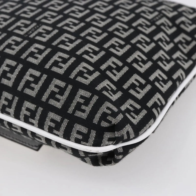 Fendi Vintage Flap Zucchino Canvas Black Bag