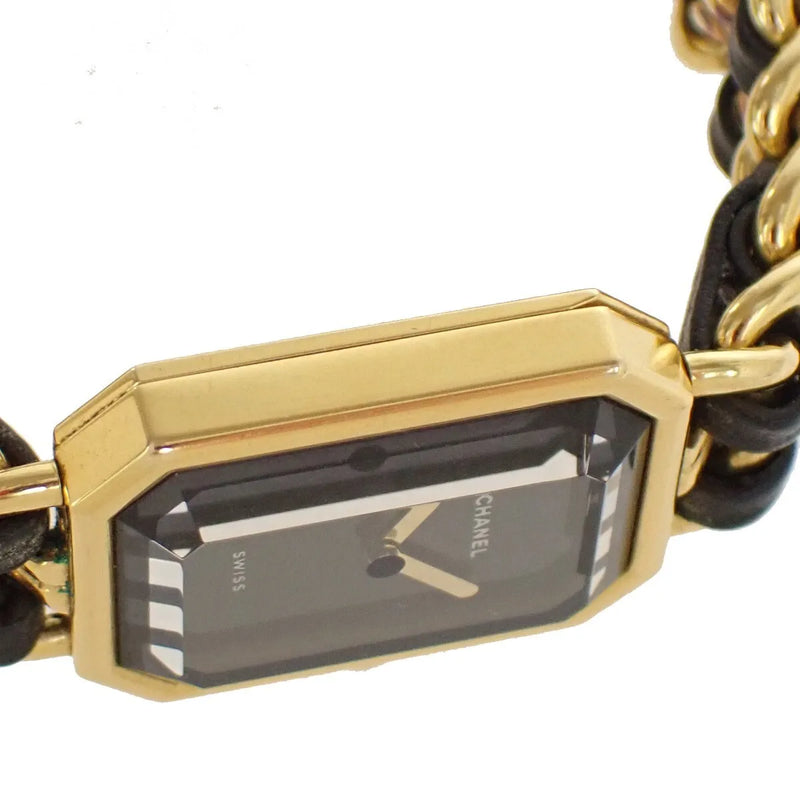 Chanel Premiere Rock Quartz Plated Metal And Leather Watch