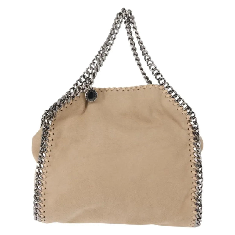 Stella Mccartney Falabella Fold Over Shaggy Deer Beige Polyester Bag