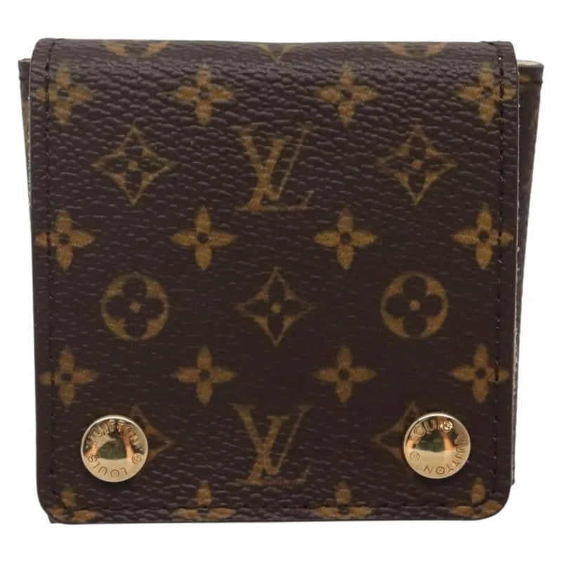 Louis Vuitton Case Jewelry Box Canvas Brown Accessory