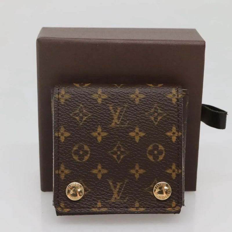 Louis Vuitton Case Jewelry Box Canvas Brown Accessory