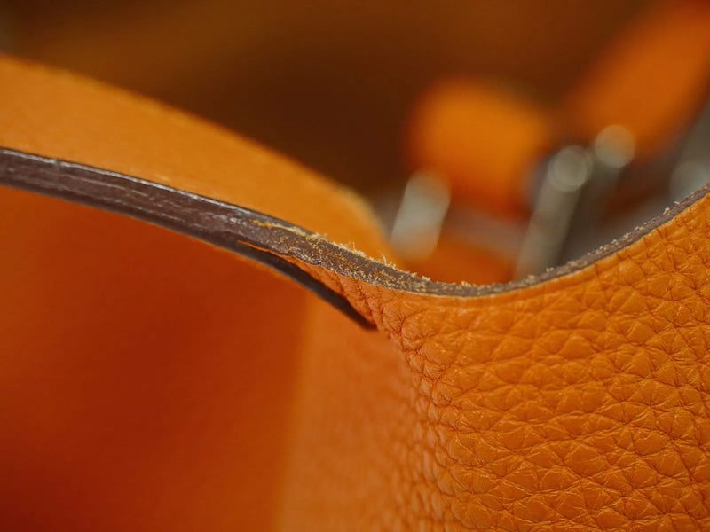 Hermes Picotin Lock Togo Orange Leather Bag