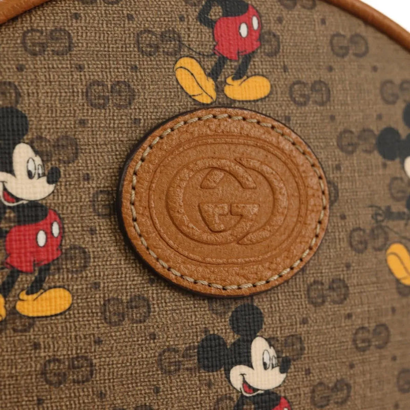 Gucci Disney Mickey Mouse Round Backpack (outlet) Printed Mini Gg Coated Canvas Beige Bag