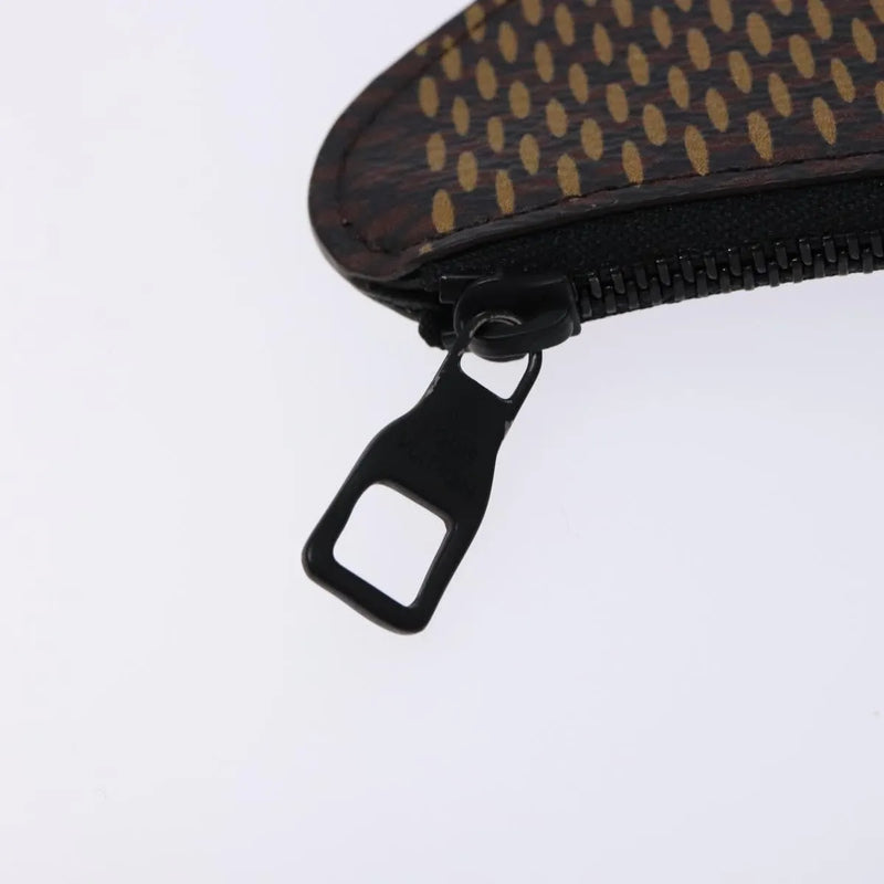 Louis Vuitton Nigo Duck Coin Holder Printed Leather And Limited Edition Giant Damier Black Canvas Accessory