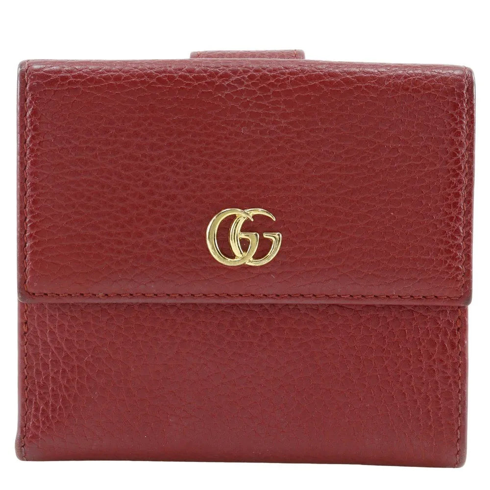Gucci Gg Marmont Bifold Leather Red Accessory