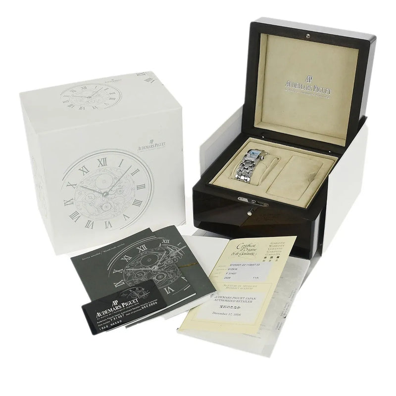 Audemars Piguet Promesse Quartz Yellow Gold And Leather With Diamond Bezel Watch