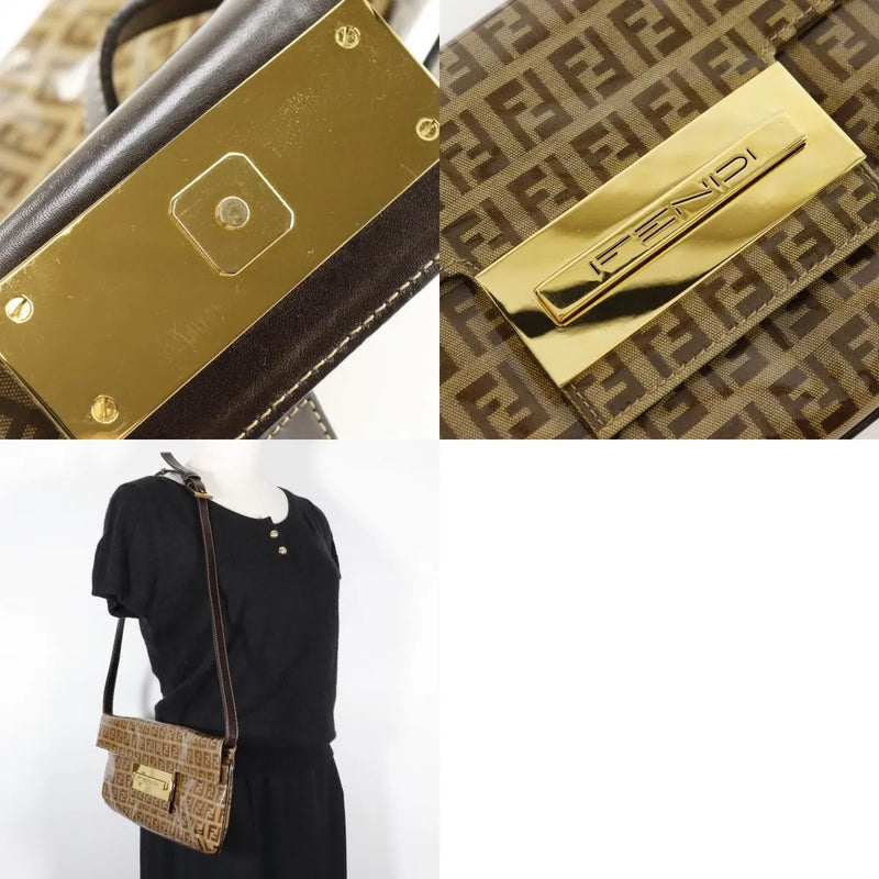 Fendi Zucchino Mamma Baguette Vinyl Brown Plastic Bag