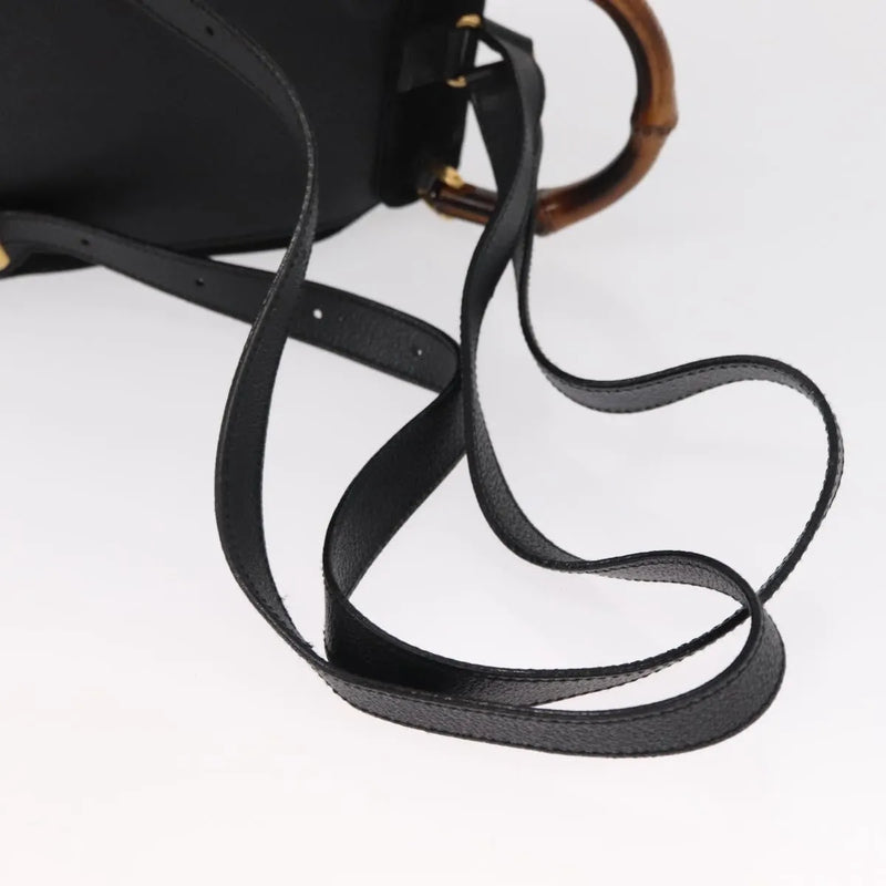 Gucci Vintage Bamboo Suede Black Bag