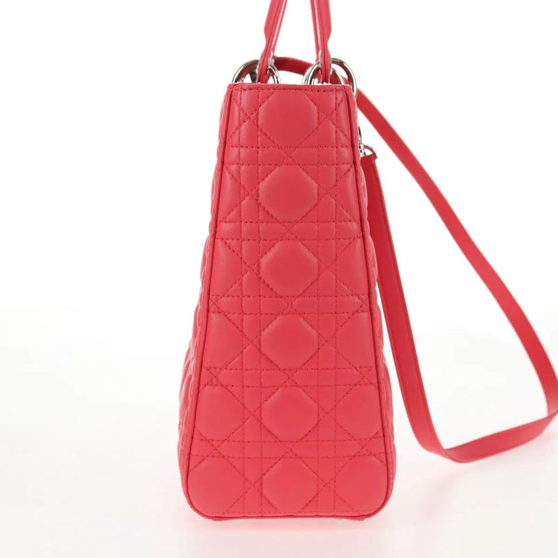 Christian Dior Lady Cannage Matelassé Pink Leather Bag