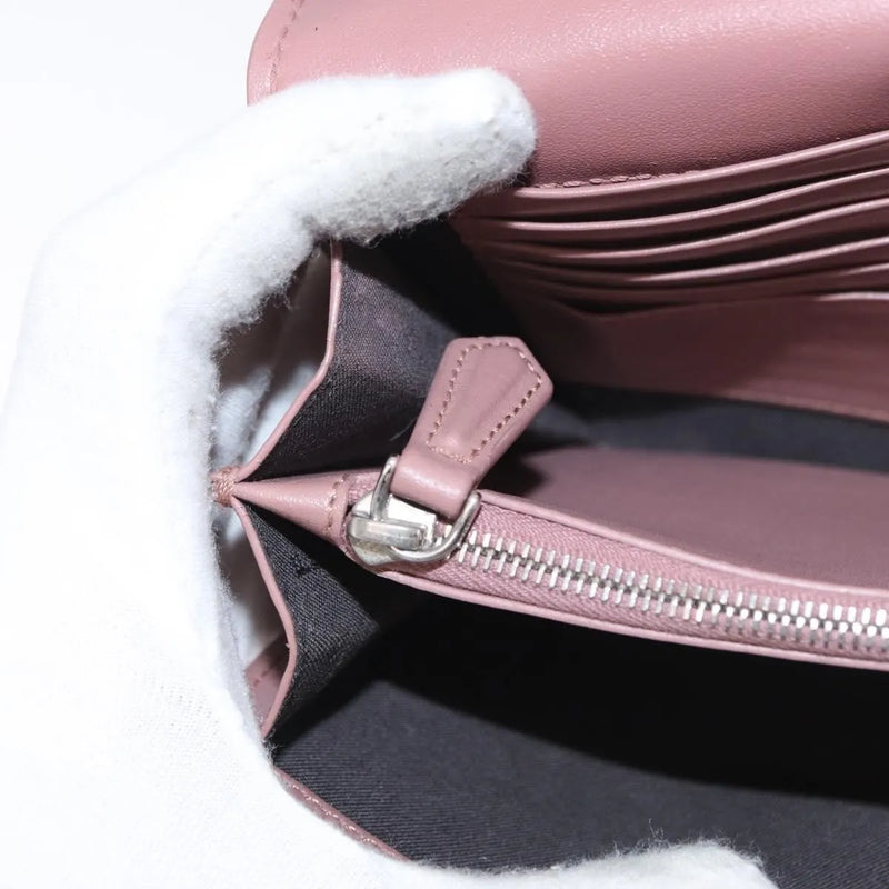 Fendi F Is Wallet On Chain Leather Pink Bag
