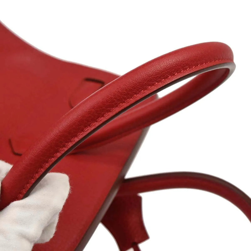 Hermes Birkin Red Togo With Palladium Hardware Leather Bag