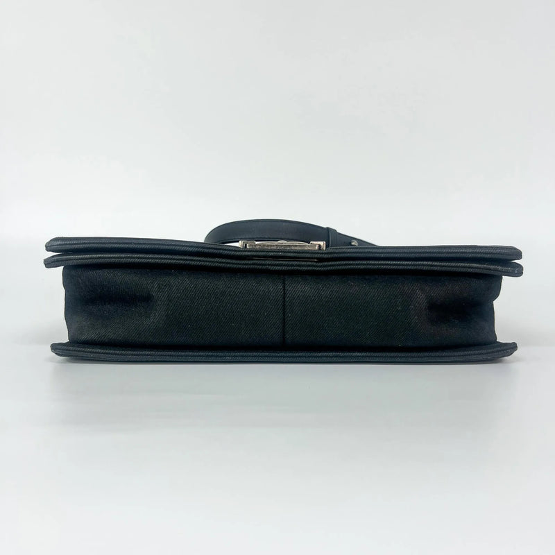 Chanel Quilted Boy Tote Aged Glazed Calfskin Black Denim_jeans Bag