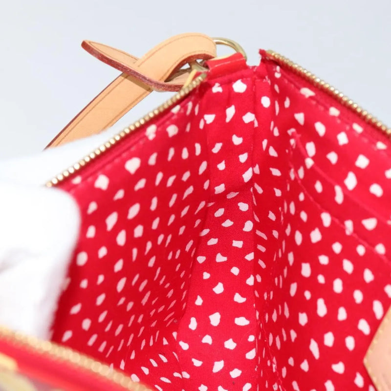 Louis Vuitton Pochette Accessoires Yayoi Kusama Painted Dots Monogram Vernis Red Patent_leather Bag