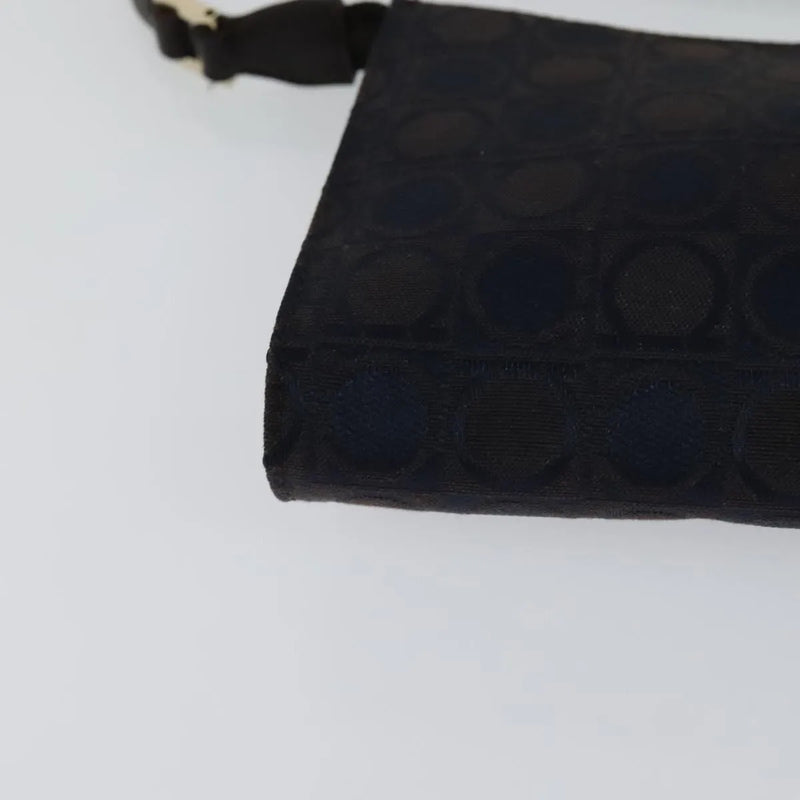 Salvatore Ferragamo Gancini Canvas Navy Bag