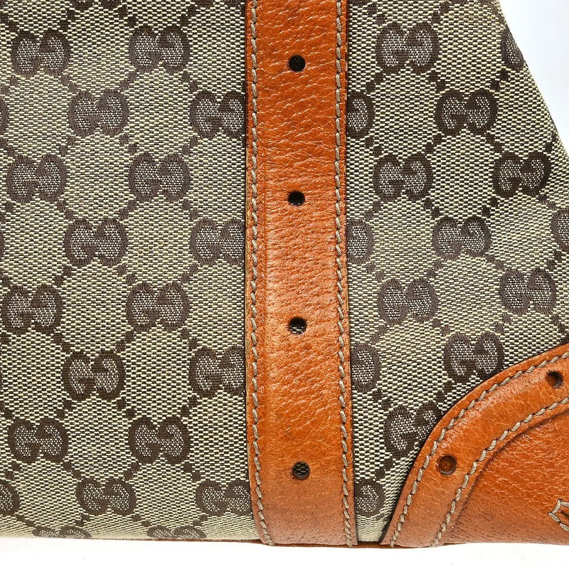 Gucci Gg Shoulder Bag Matelasse Leather Beige Canvas