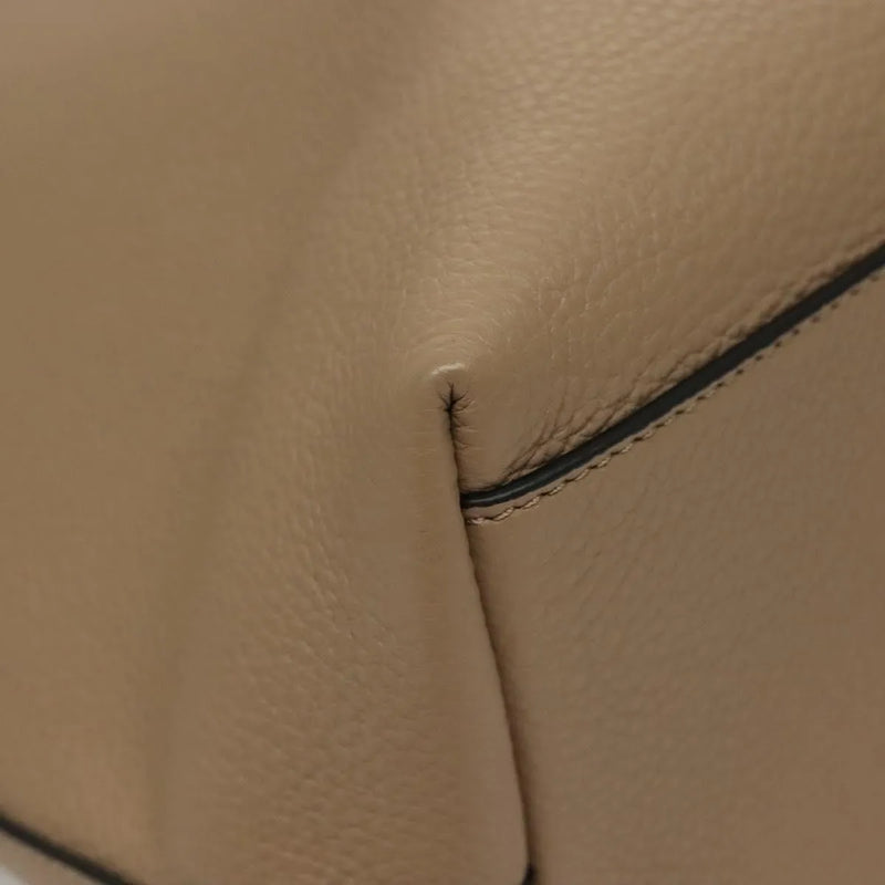 Versace La Medusa Tote Embossed Canvas Beige Leather Bag