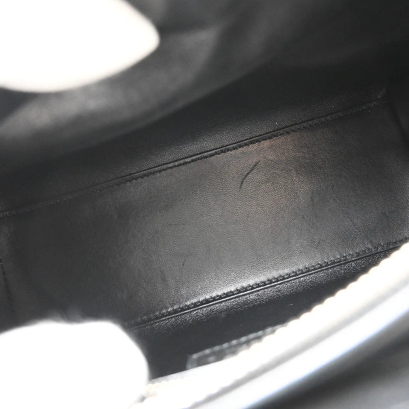 Christian Dior Lady Cannage Quilt Lambskin Black Leather Bag