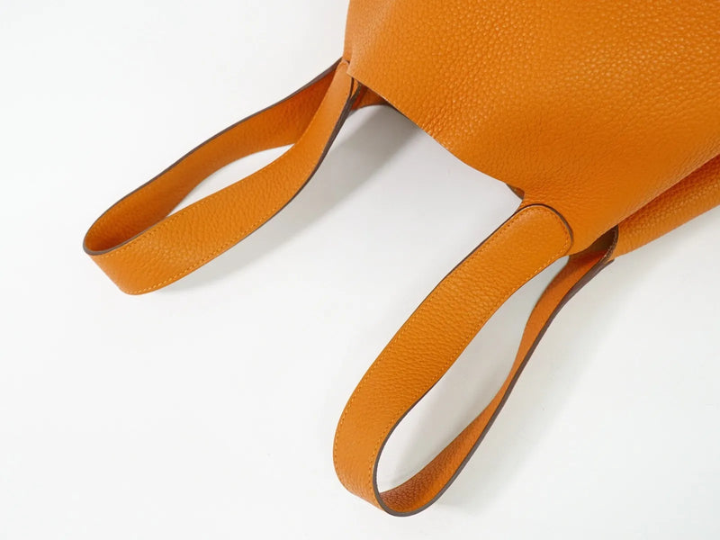 Hermes Picotin Lock Togo Orange Leather Bag
